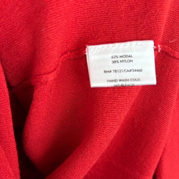 Eileen Fisher Crewneck Pullover Sweater M Red Top Shirt Capsule Minimalist - Picture 3 of 5
